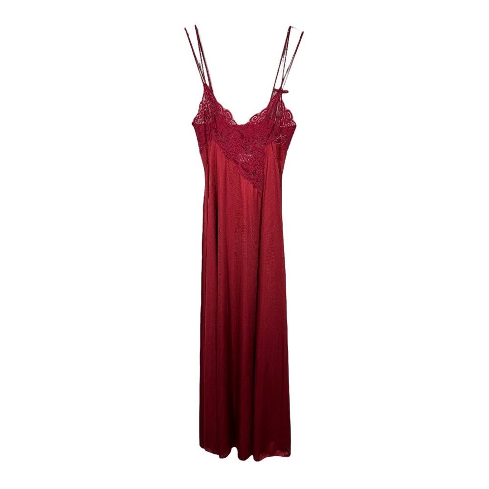Vintage Lily Of France Slip Dress Nightgown Petite XS Lace Satin Maxi Long